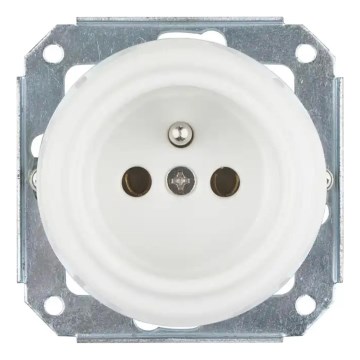 Bohemia-Design - Tomada retro de porcelana para uso doméstico, sem moldura, 250V/16A, branca