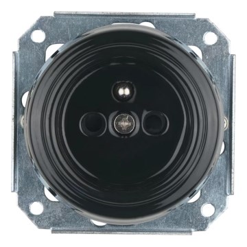 Bohemia-Design - Tomada retro em porcelana para uso doméstico, sem moldura, 250V/16A, preta