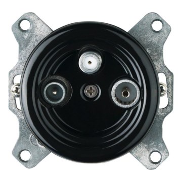 Bohemia-Design - Tomada TV/SAT-W retro em porcelana sem moldura, preta