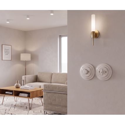 Bohemia-Design - Variador rotativo retrô em porcelana com moldura 250V/10A branco