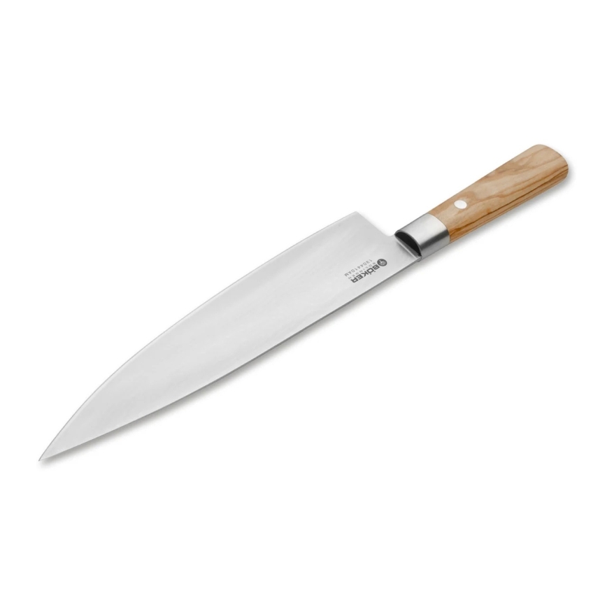 Böker - Faca de cozinha em aço damasco DAMAST OLIVE 21,2 cm em madeira de oliveira
