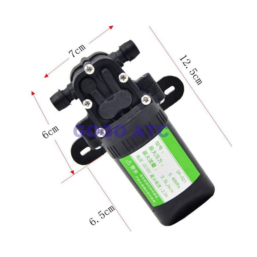 Bomba de diafragma autoescorvante 12V 3,5l/min