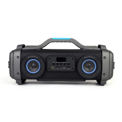 Boombox com dois subwoofers e equalizador 51W/Bluetooth/LED RGB