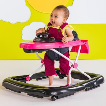 Bright Starts - Andador infantil 3 em 1 FORD MUSTANG rosa