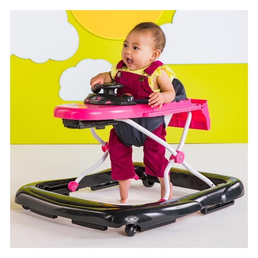 Bright Starts - Andador infantil 3 em 1 FORD MUSTANG rosa