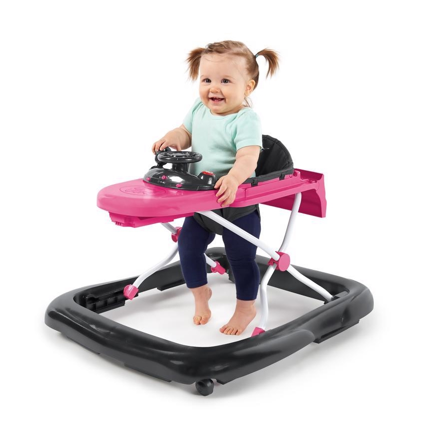 Bright Starts - Andador infantil 3 em 1 FORD MUSTANG rosa