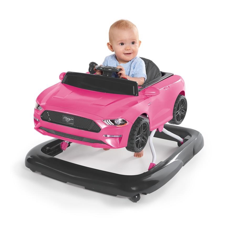 Bright Starts - Andador infantil 3 em 1 FORD MUSTANG rosa