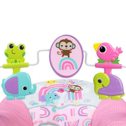 Bright Starts - Espreguiçadeira vibratória para bebé PINK PARADISE 1xLR14