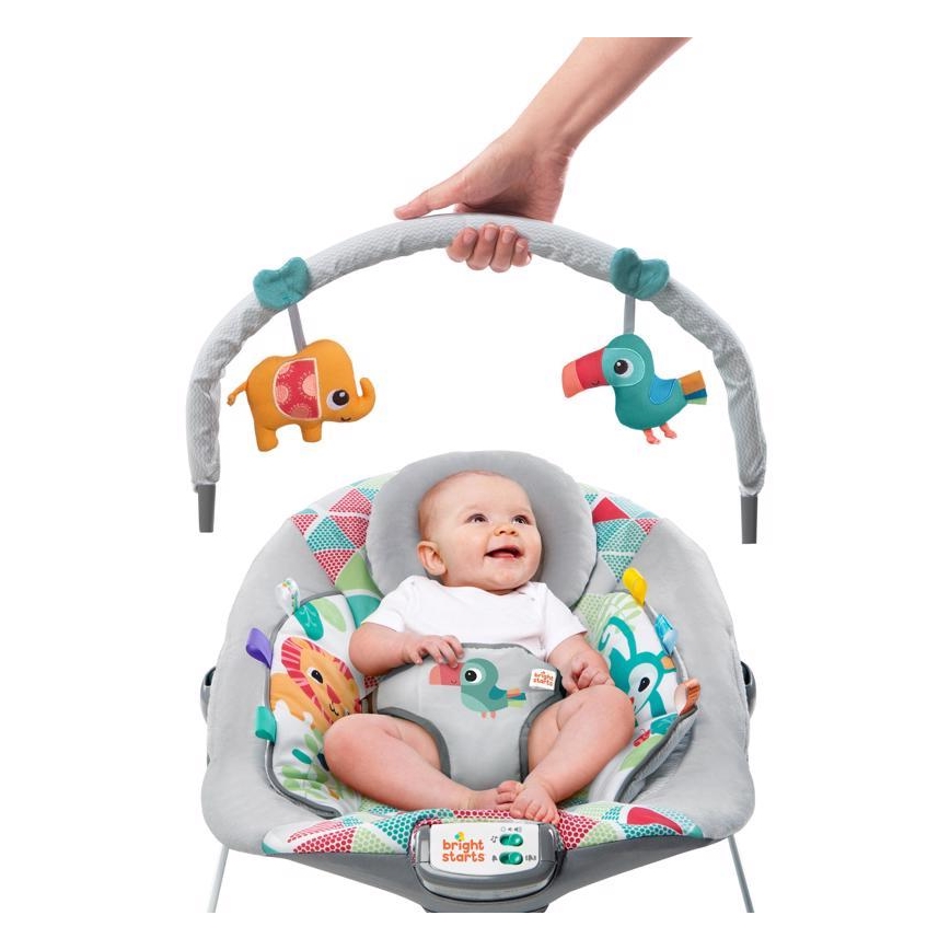 Bright Starts - Espreguiçadeira vibratória para crianças com melodia TOUCAN TANGO