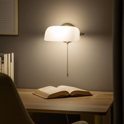 Brilagi - Aplique de parede BANK OFFICE 1xE27/60W/230V latão/branco