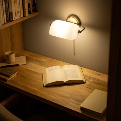 Brilagi - Aplique de parede BANK OFFICE 1xE27/60W/230V latão/branco