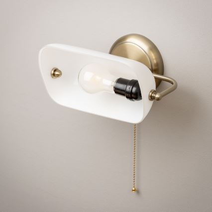 Brilagi - Aplique de parede BANK OFFICE 1xE27/60W/230V latão/branco
