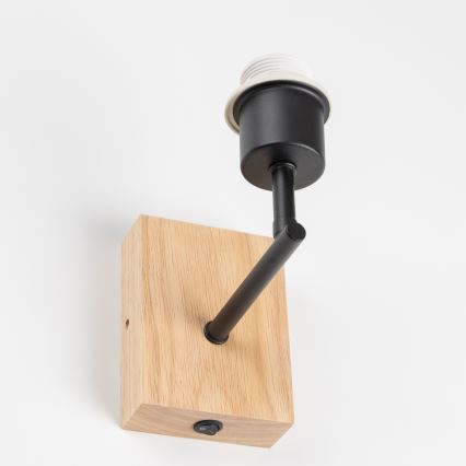 Brilagi - Arandela infantil BOBO WOOD 1xE27/25W/230V carvalho/preto/branco com motivos de animais