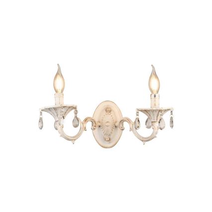 Brilagi - Aplique de parede CLASSIC 2xE14/10W/230V creme/pátina