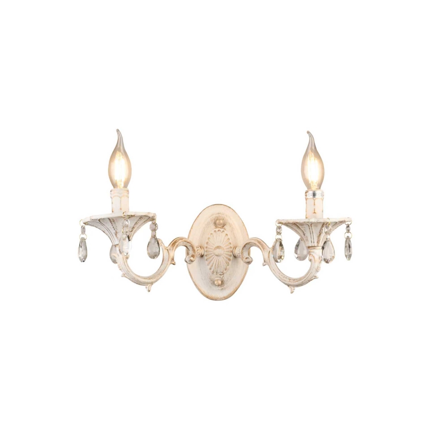 Brilagi - Aplique de parede CLASSIC 2xE14/10W/230V creme/pátina