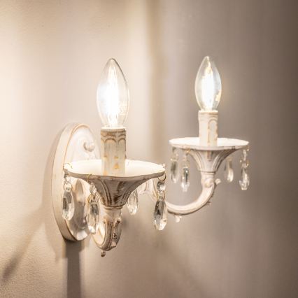 BRILAGI - Aplique de parede CLASSIC 2xE14/10W/230V creme/pátina