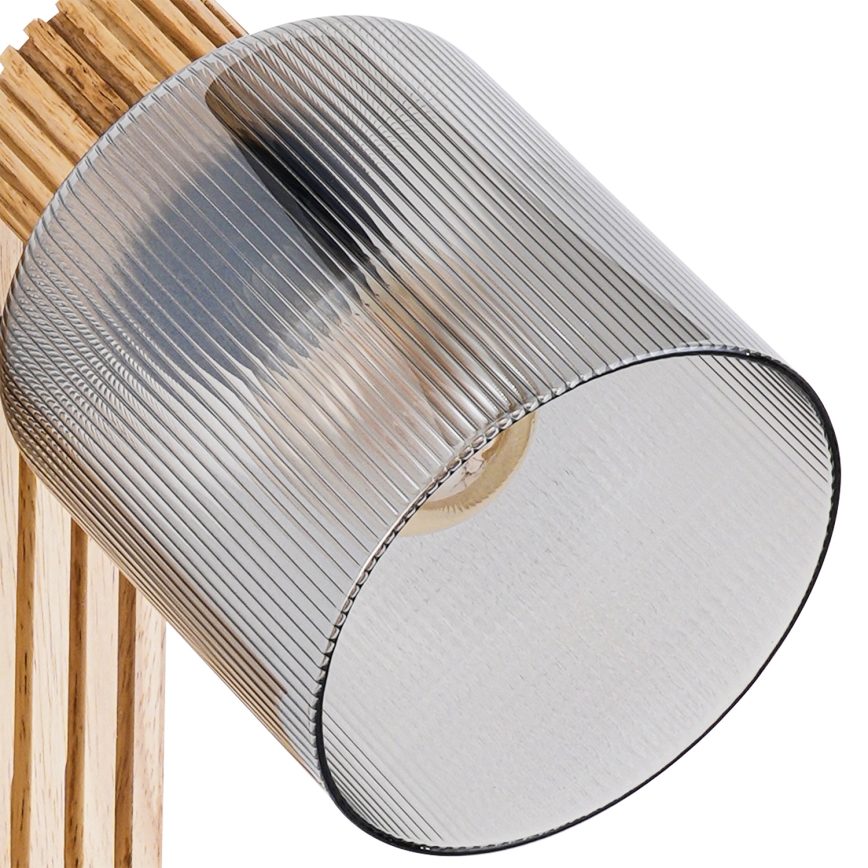 Brilagi - Aplique de parede com spot HYGGE 1xE14/15W/230V madeira/fumê