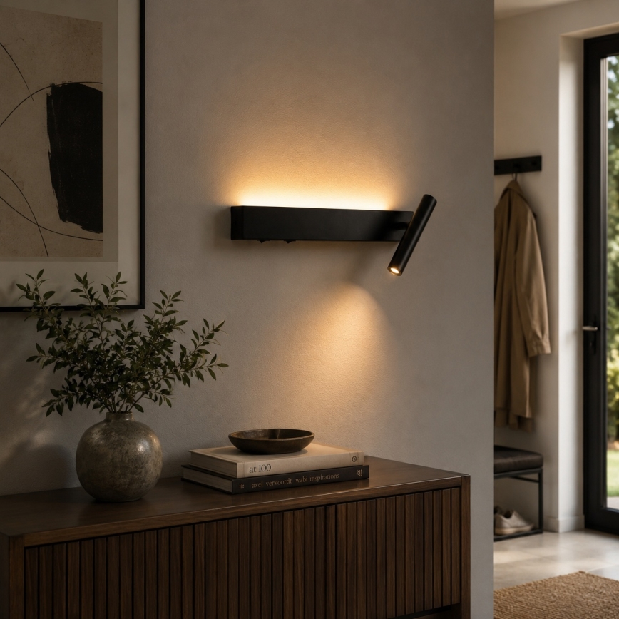 BRILAGI - Aplique de parede com spot LED ARLIX LED/3W/230V + LED/7W preto IRC 90