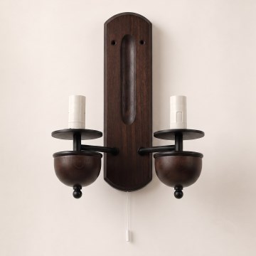 Brilagi - Aplique de parede COTTAGE 2xE14/40W/230V faia