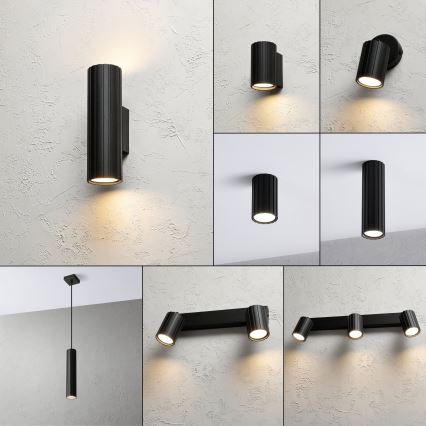 Brilagi - Aplique de parede CRISPINA 2xGU10/10W/230V 20 cm preto