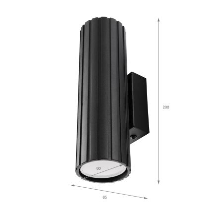 Brilagi - Aplique de parede CRISPINA 2xGU10/10W/230V 20 cm preto