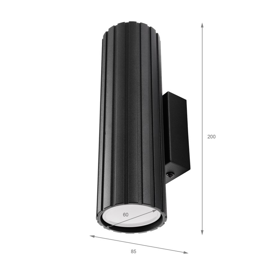 Brilagi - Aplique de parede CRISPINA 2xGU10/10W/230V 20 cm preto