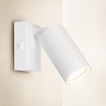 Brilagi - Aplique de parede direcional com interruptor SELE 1xGU10/30W/230V branco
