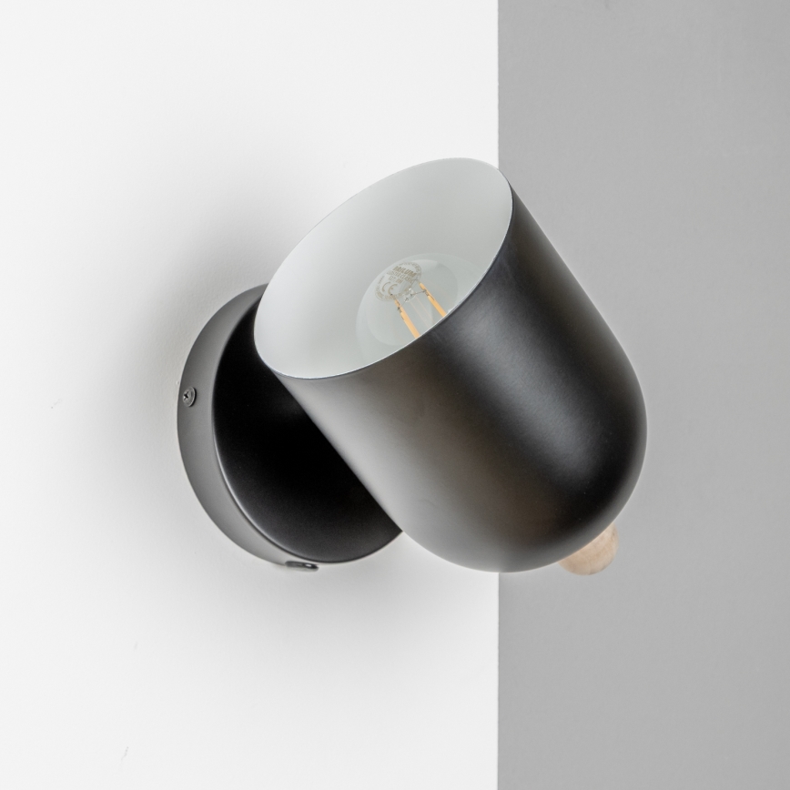 Brilagi - Aplique de parede direcional GALLION 1xE27/15W/230V preto