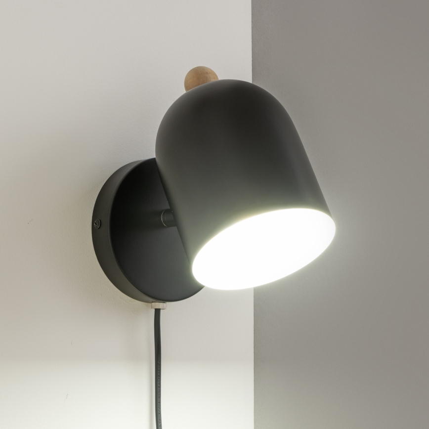 Brilagi - Aplique de parede direcional GALLION 1xE27/15W/230V preto