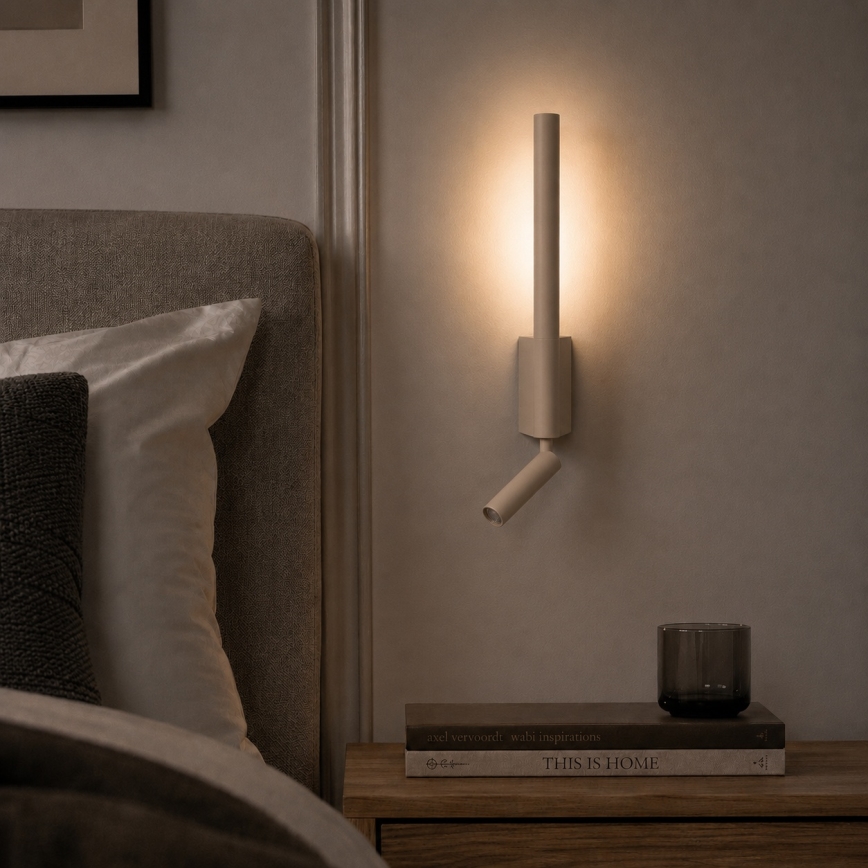 BRILAGI - Aplique de parede direcionável LED VIXON LED/3W/230V + LED/5W, bege, IRC 90