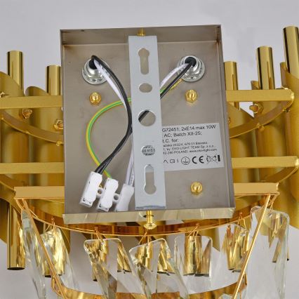 Brilagi - Aplique de parede ECLIPSE 2xE14/10W/230V dourado