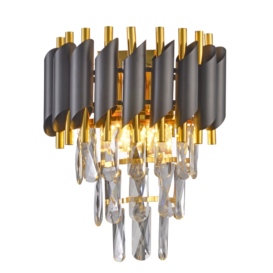 Brilagi - Aplique de parede ECLIPSE 2xE14/10W/230V preto/dourado