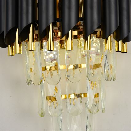 Brilagi - Aplique de parede ECLIPSE 2xE14/10W/230V preto/dourado