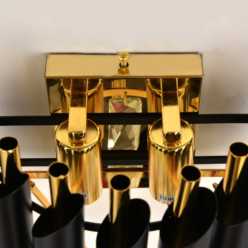 Brilagi - Aplique de parede ECLIPSE 2xE14/10W/230V preto/dourado