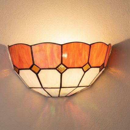 Brilagi - Aplique de parede em vitral estilo Tiffany SIENNA 1xE14/40W/230V