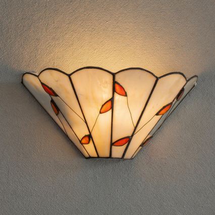 Brilagi - Aplique de parede estilo Tiffany em vitral FOLIA 1xE14/40W/230V