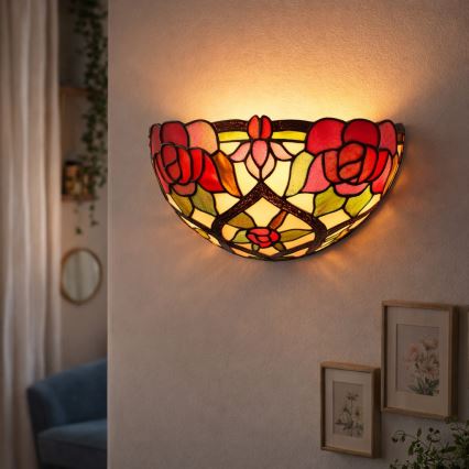 Brilagi - Aplique de parede estilo Tiffany GARLAN 1xE14/40W/230V