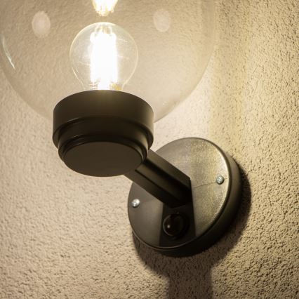 Brilagi - Aplique de parede exterior com sensor de movimento HARBOR 1xE27/40W/230V IP33 antracite/transparente