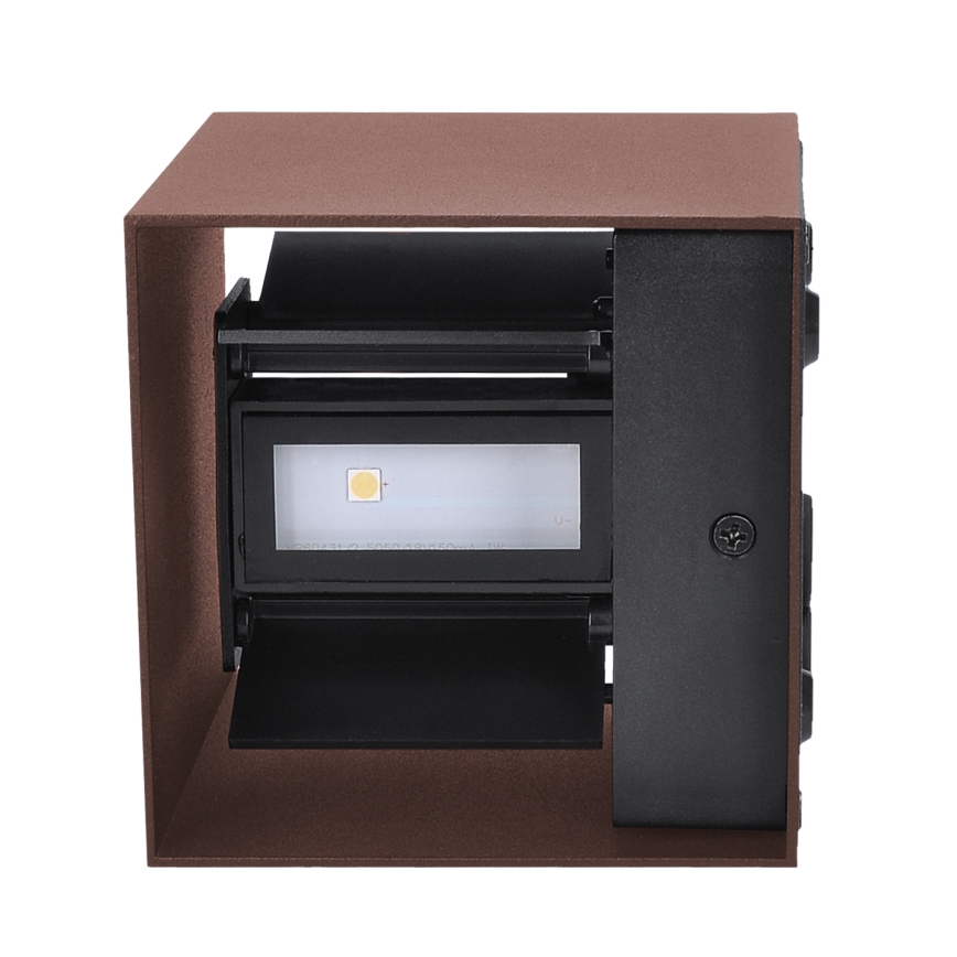 Brilagi - Aplique de parede exterior CUBE LED/6W/230V castanho IP54