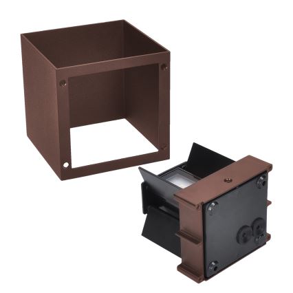 Brilagi - Aplique de parede exterior CUBE LED/6W/230V castanho IP54