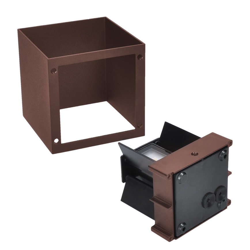 Brilagi - Aplique de parede exterior CUBE LED/6W/230V castanho IP54