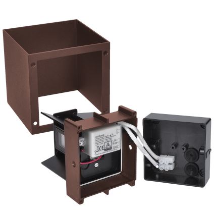 Brilagi - Aplique de parede exterior CUBE LED/6W/230V castanho IP54