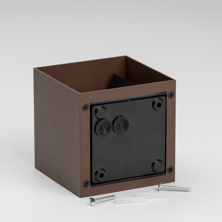 BRILAGI - Aplique de parede exterior CUBE LED/6W/230V castanho IP54