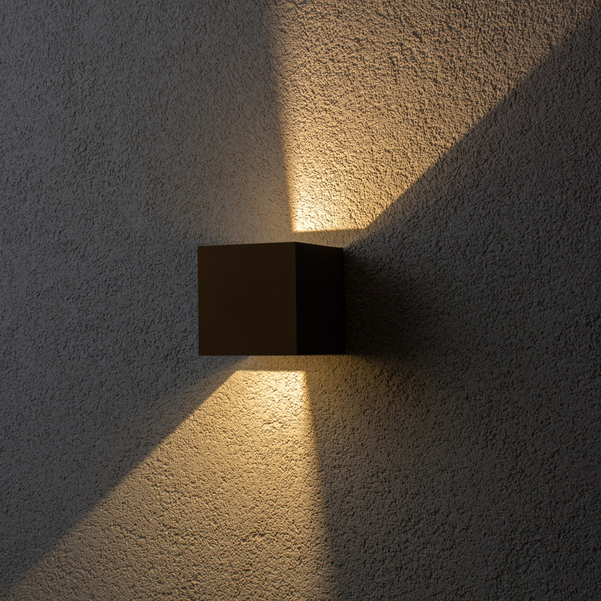 BRILAGI - Aplique de parede exterior CUBE LED/6W/230V castanho IP54
