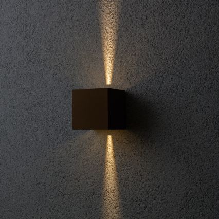 BRILAGI - Aplique de parede exterior CUBE LED/6W/230V castanho IP54