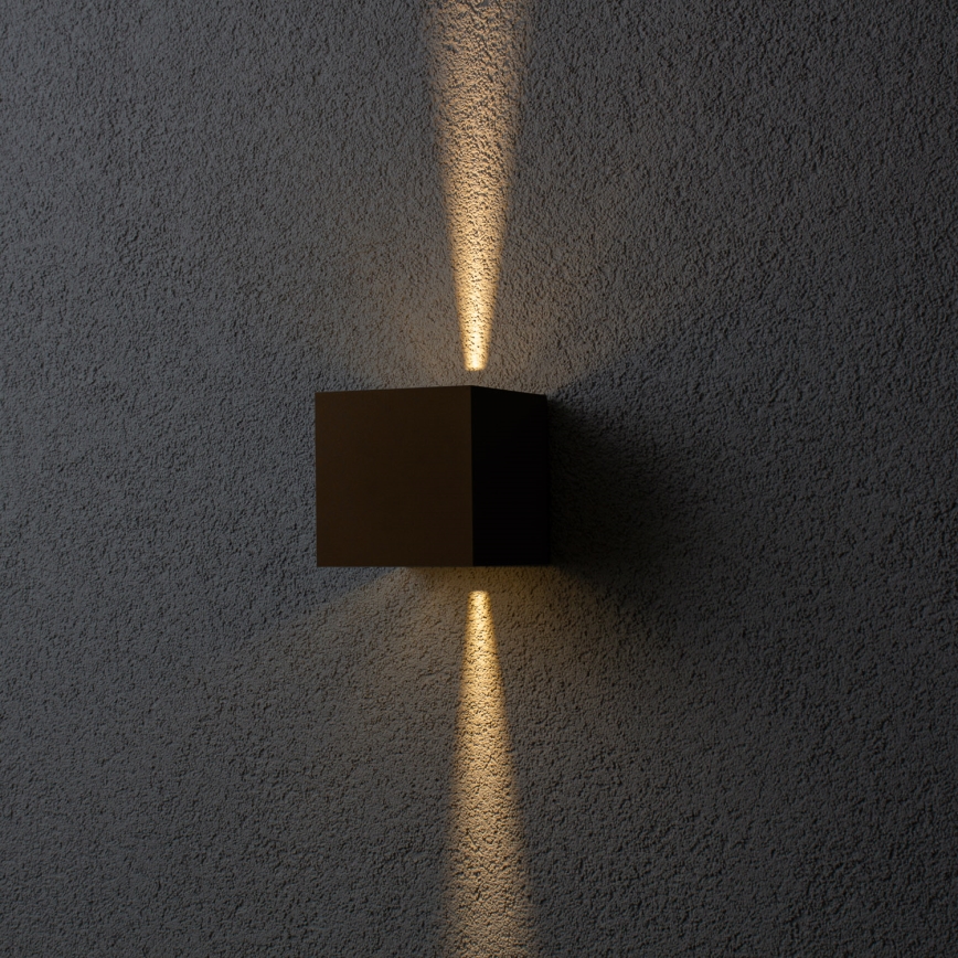 BRILAGI - Aplique de parede exterior CUBE LED/6W/230V castanho IP54