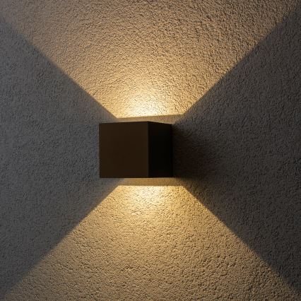 BRILAGI - Aplique de parede exterior CUBE LED/6W/230V castanho IP54