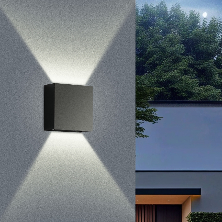 Brilagi - Aplique de parede exterior DOUBLERAY LED/4W/230V preto IP65