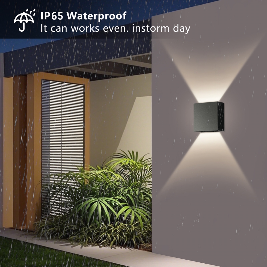 Brilagi - Aplique de parede exterior DOUBLERAY LED/4W/230V preto IP65