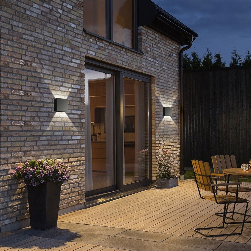 Brilagi - Aplique de parede exterior DOUBLERAY LED/4W/230V preto IP65